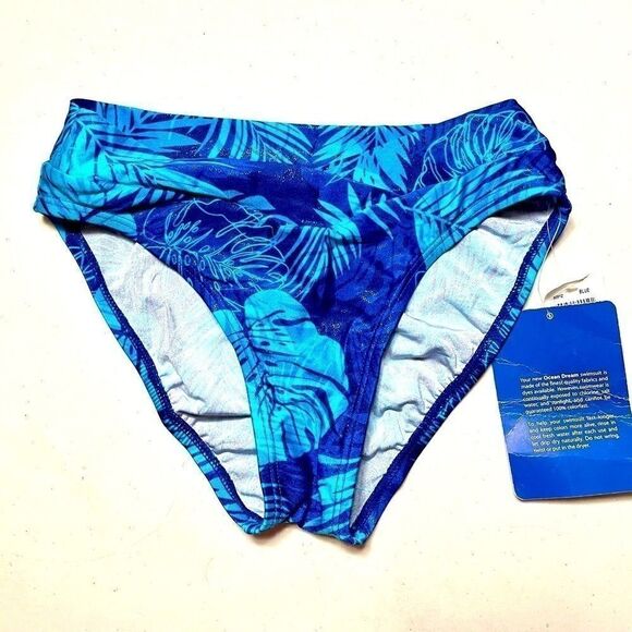 BLUE BIKINI BOTTOM with GLITTER OCEAN DREAM  S-8 - Picture 1 of 5